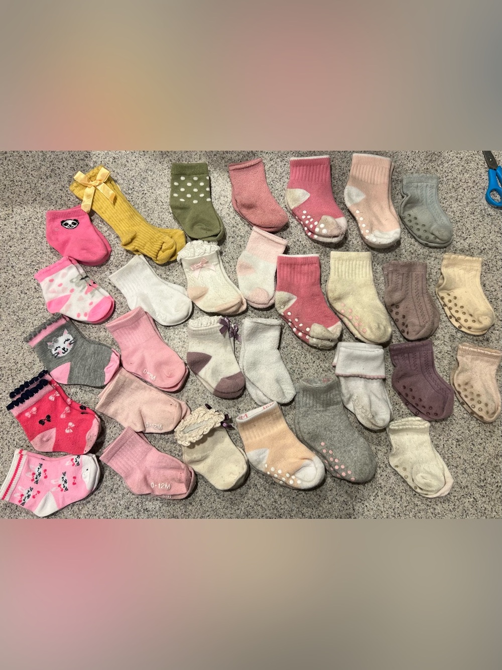 Baby girl 6-12 month sock bundle 30+ pairs